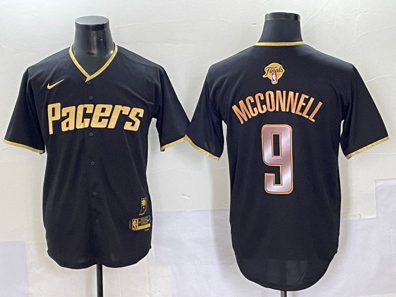 Men 2025 Indiana Pacers #9 Mcconnell Black Joint Name NBA Jersey style 26->indiana pacers->NBA Jersey